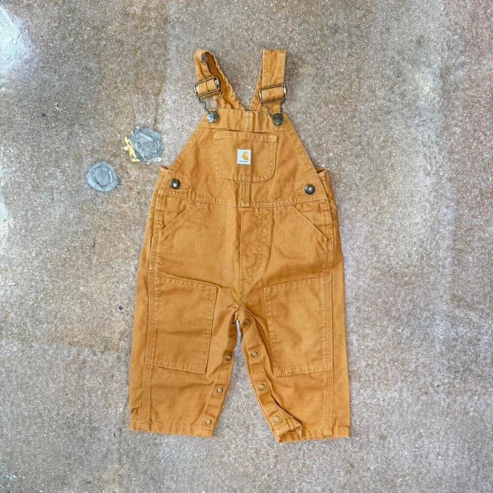 Carhartt Baby Brown Canvas Overalls 9 Months Workwear Style‎